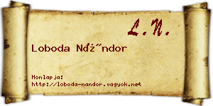 Loboda Nándor névjegykártya